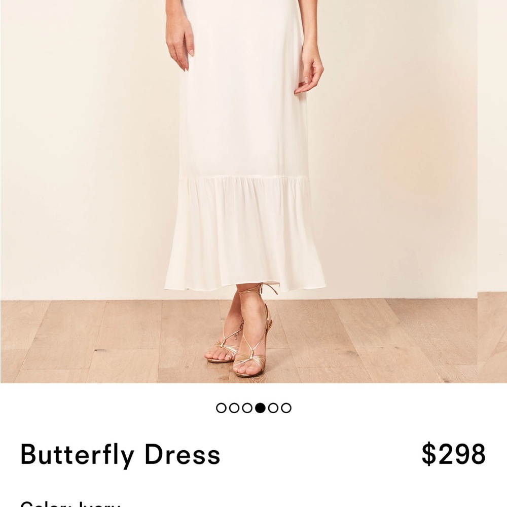NWT Reformation Butterfly Dress in White